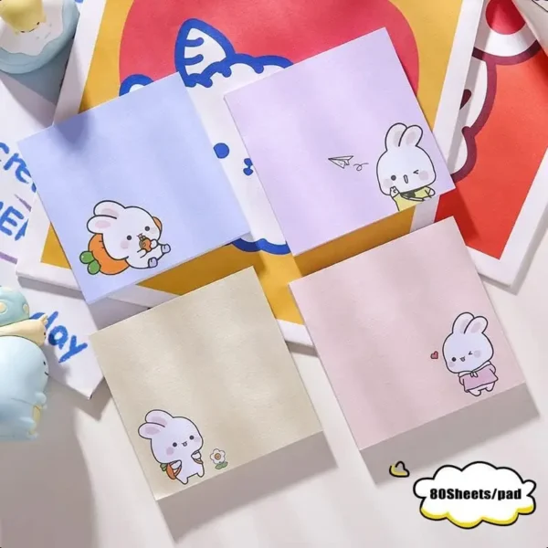4pcs/set Rabbit Self-Adhesive Notebooks 80 Sheets