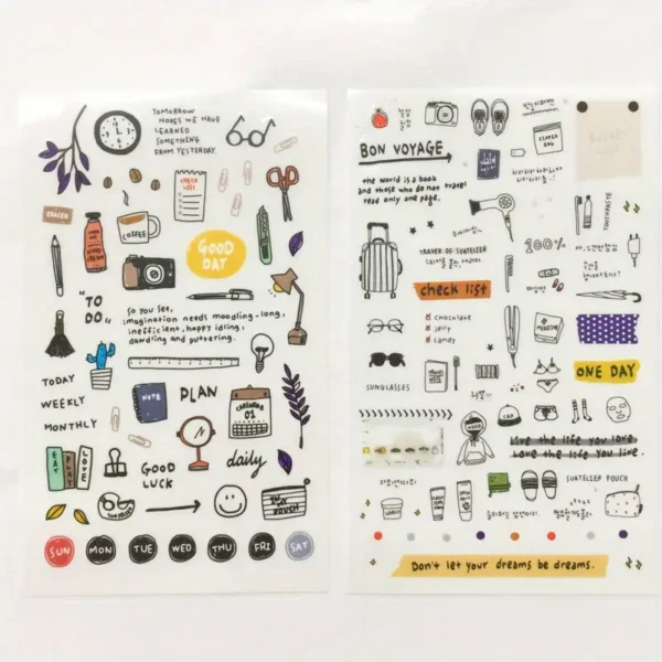 6pcs Watercolor Sticker Set for Journals & Albums