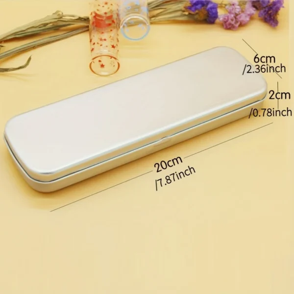 1pc Sleek Metal Pencil Case