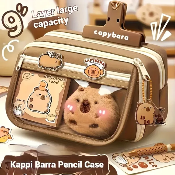Seven piece set capybara pencil case