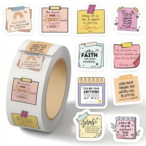 1 Roll/500 Sheets Bible Sticky Notes Roll Stickers