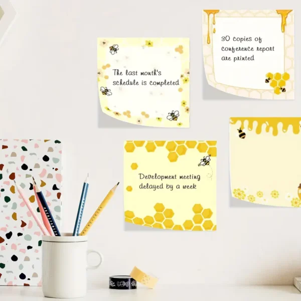 9pcs Bee Themed Sticky Note Pads